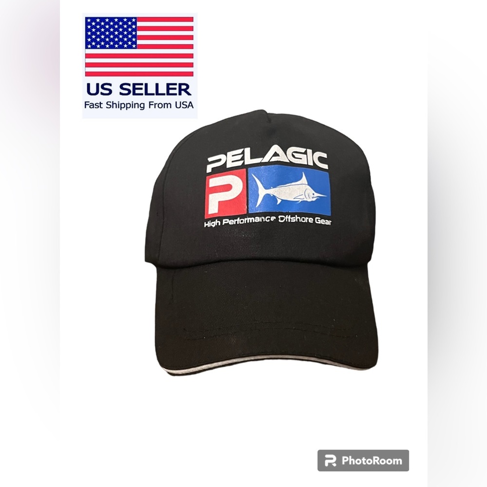 Adjustable Black Fishing Logo Baseball Trucker Hat Cap Visor Clasp Adult Gear